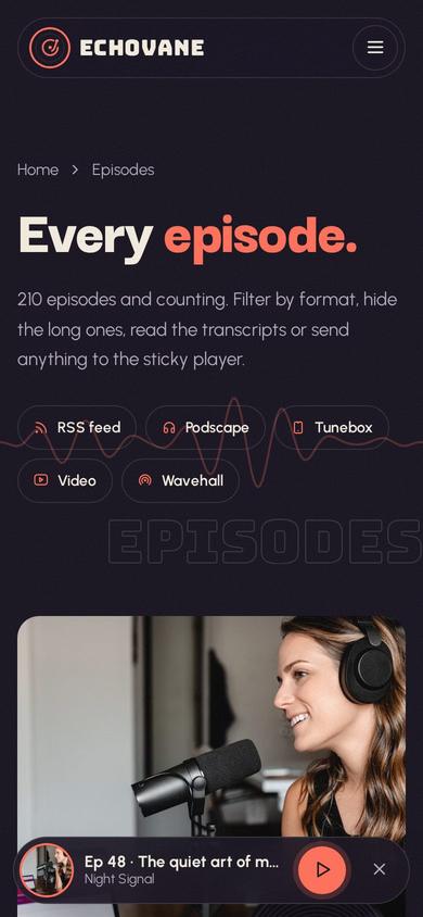 Echovane on mobile