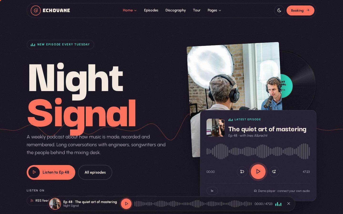 Echovane home page preview